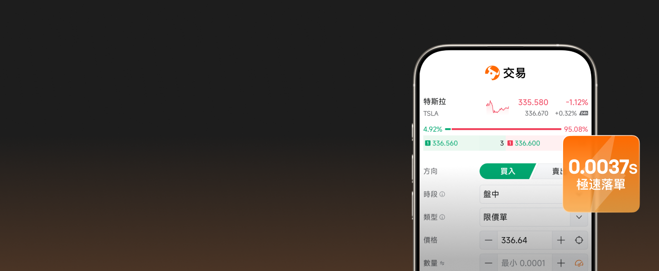 富途牛牛移动端交易与极速落单界面宣传视觉